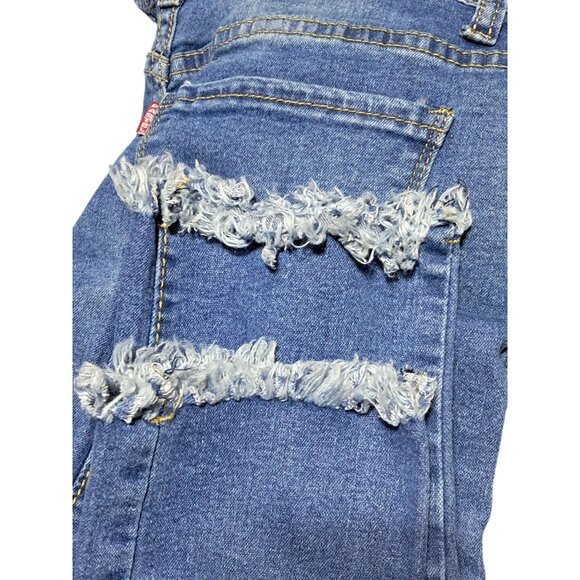 Pastel Jeans Womens Distressed Mid-Rise Button-Fly Skinny Jeans Size 11/12 Blue - Picture 9 of 11